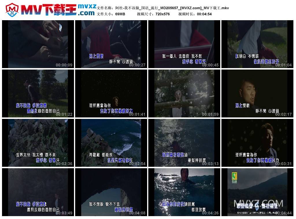 阿杜-我不该躲_国语_流行_MD205657